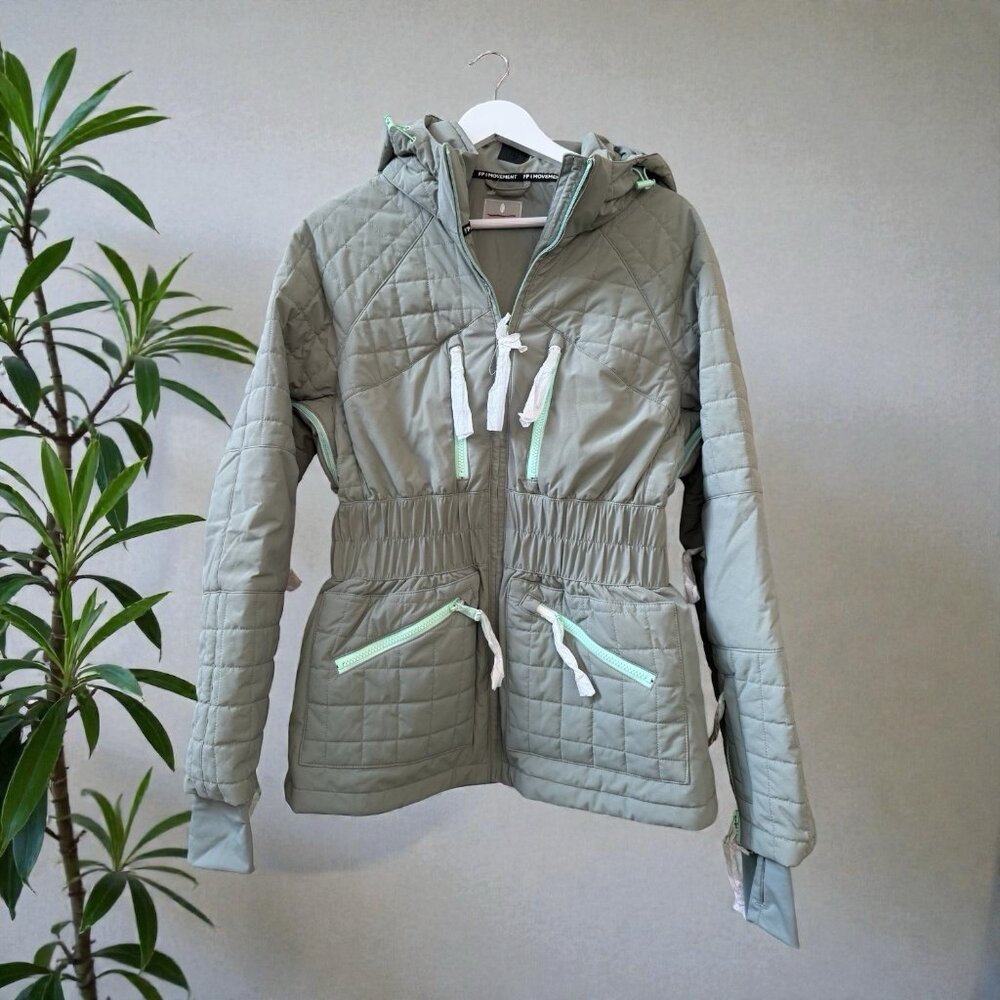 Free People  Women’s All Prepped Ski Jacket, Grayed Olive Size M (MSRP $428)